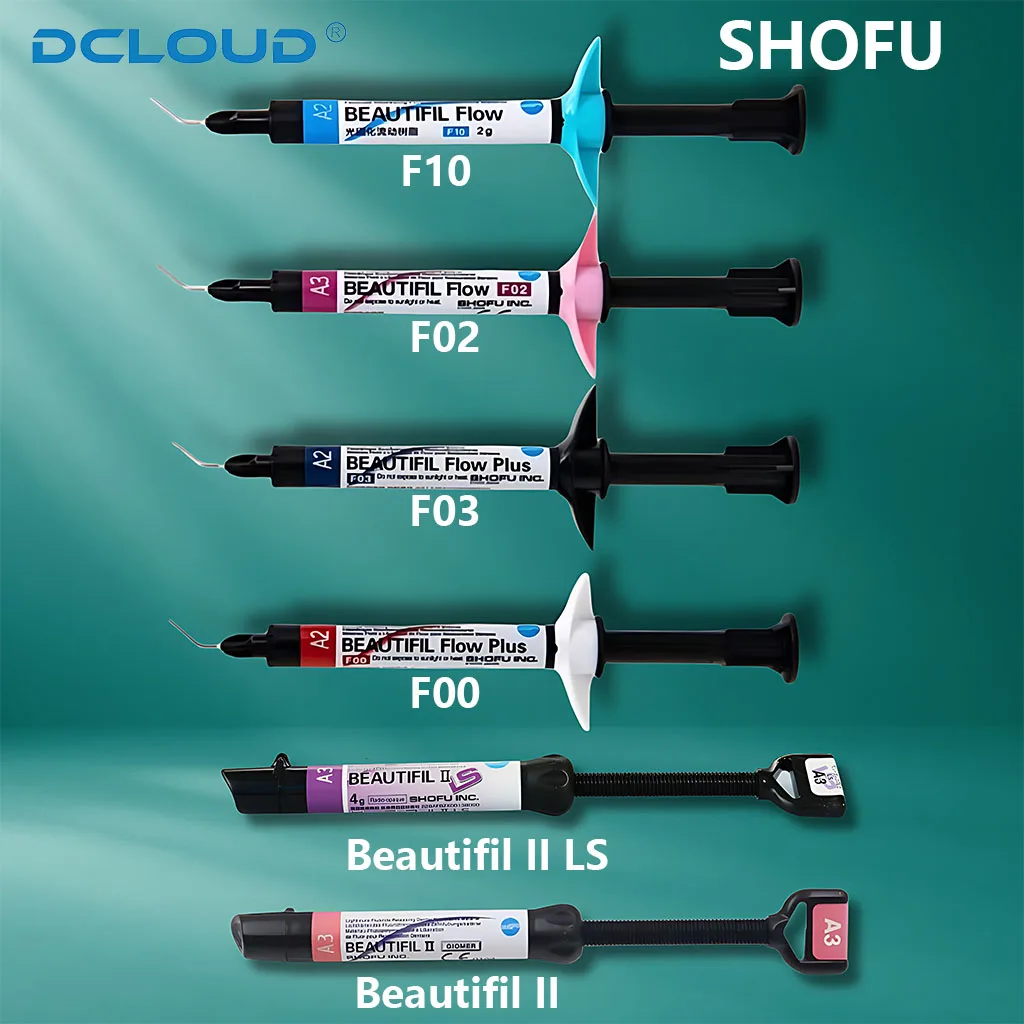 

Стоматологическая смола SHOFU Beautifil II LS F00 F02 F03 F10, светоотверждаемая композитная смола, нано-поток/твердая смола, стоматологические ортопедические материалы