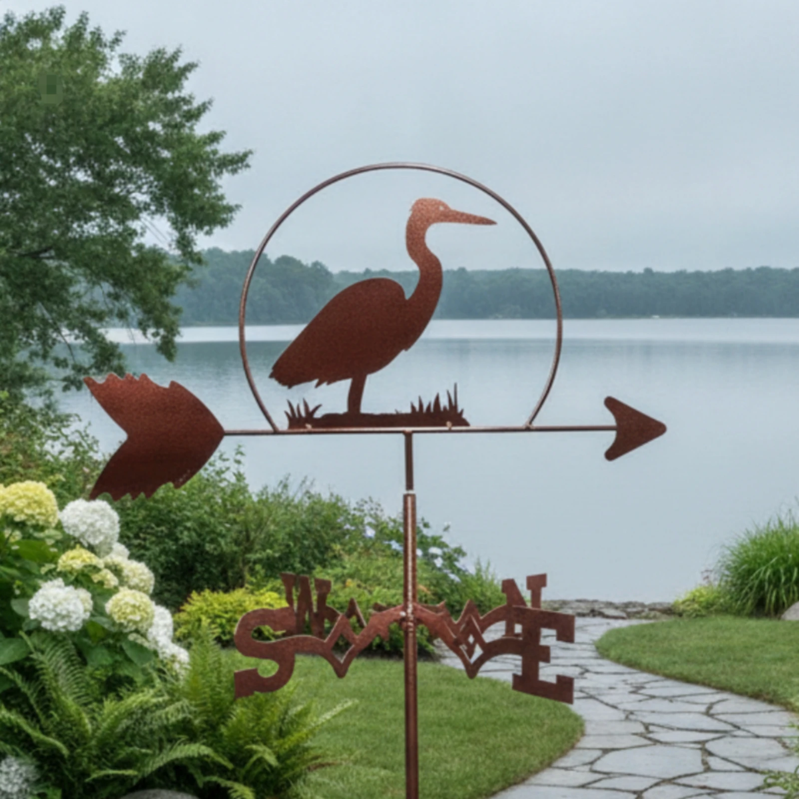 Metal Weather Vane Spray Painted Finish Wind Direction Indicator Garden Wind Vane European Design Metal Outline Weathervane
