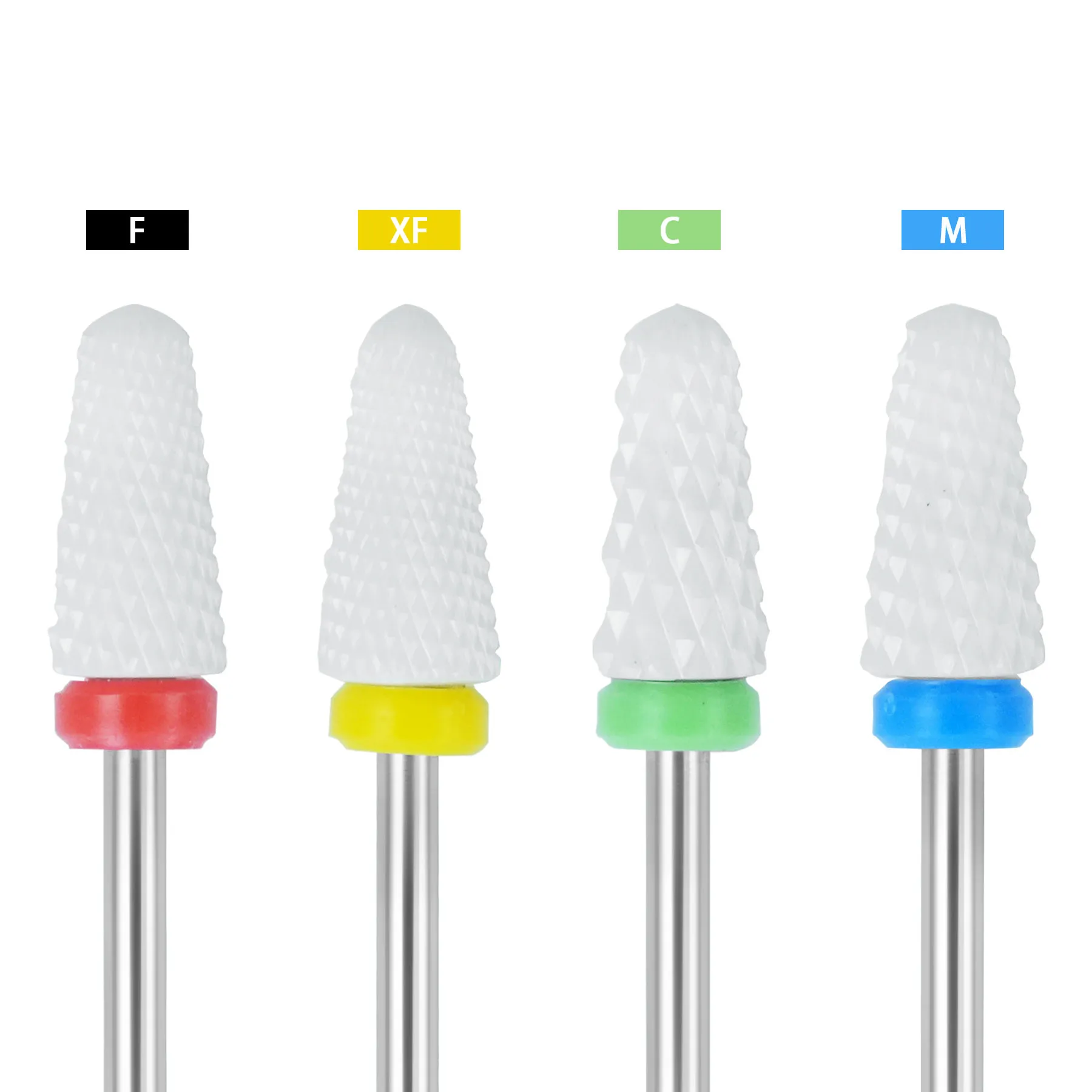 Dental Hard Zirconia Cutter and White Ceramic Drill Bits Cuticle Rotary Milling Cutters for Manicure Pedicure Nail Files Cuticle