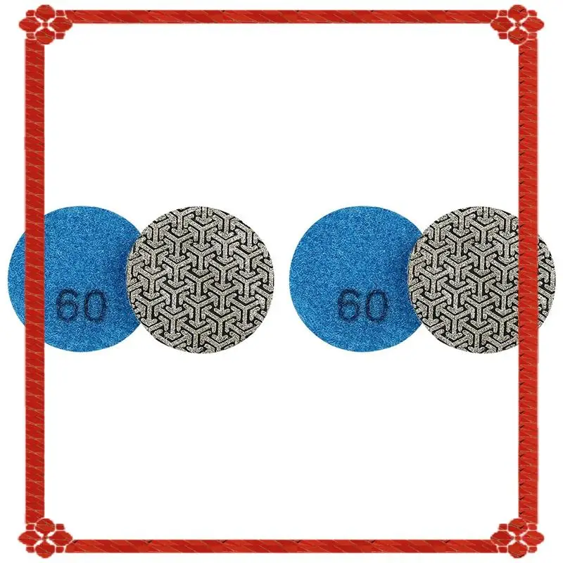 24-Hour Delivery 2 Piece 2Inch/50Mm Electroplated Diamond Polishing Pad Tile Glass Metal Wood Grinding Deburring Disc P60