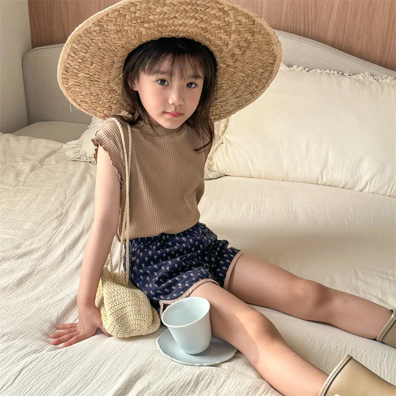 2024 sommer Kleines Mädchen Print Shorts Kinder Kleidung Nette Kinder Casual Hosen Kleinkind Baumwolle Kleidung für Baby Mädchen 1 bis 7 jahre