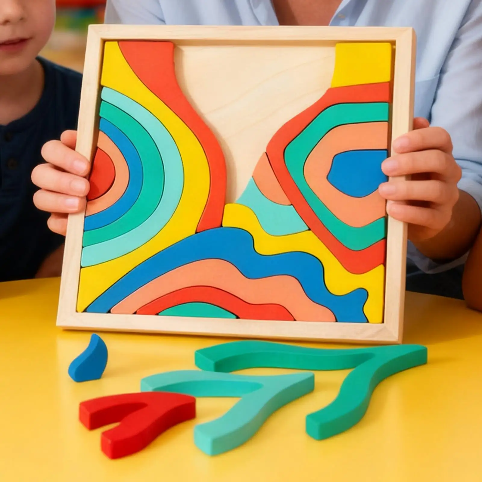 

Детские радужные штабелируемые игрушки Радужные деревянные строительные блоки, научные и образовательные головоломки, строительные блоки, игрушки для раннего обучения