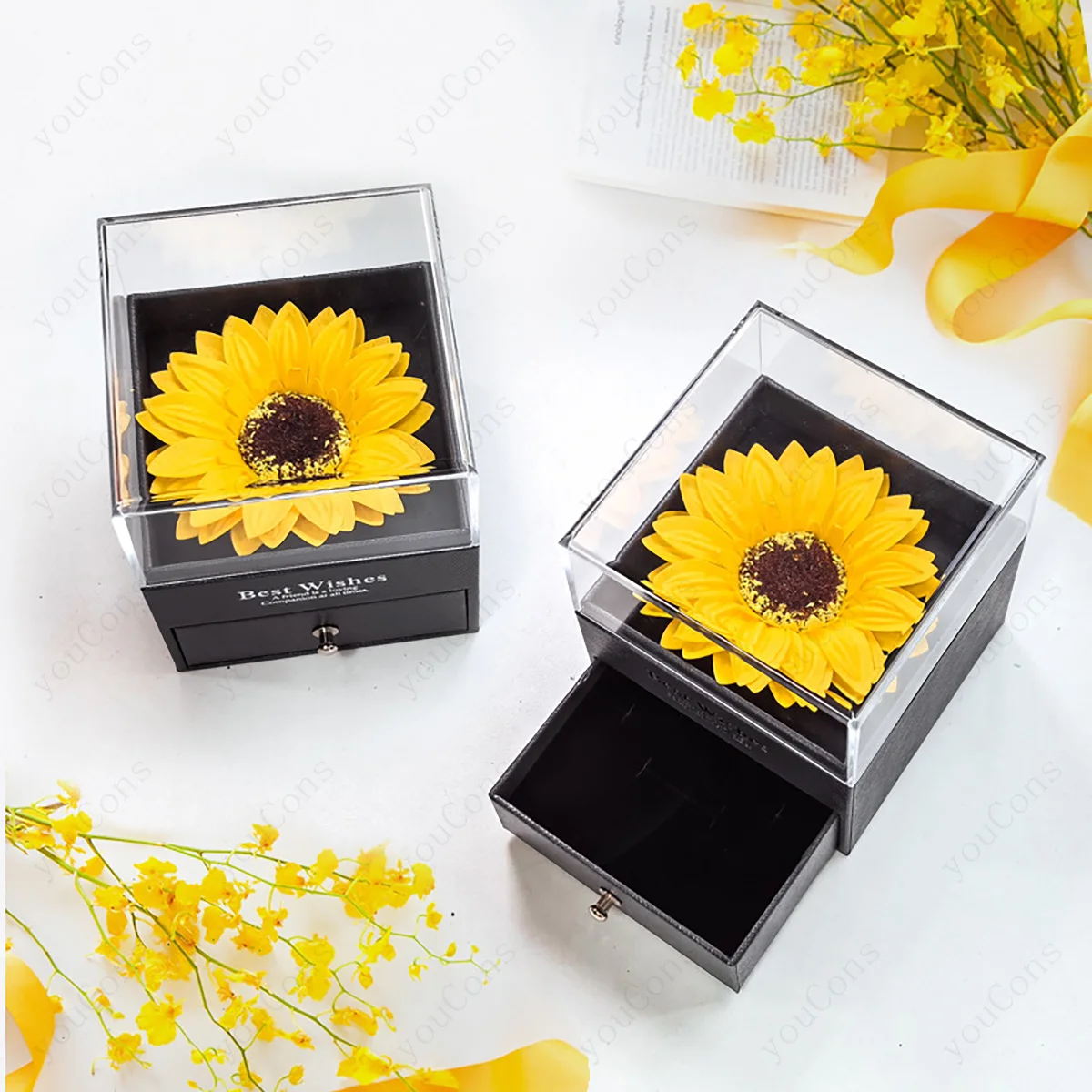 Custom Color Photo Projection Necklace Multiple Styles Pendant Collocation Sunflower Gift Box Valentine's Day Birthday Gift New - view 2