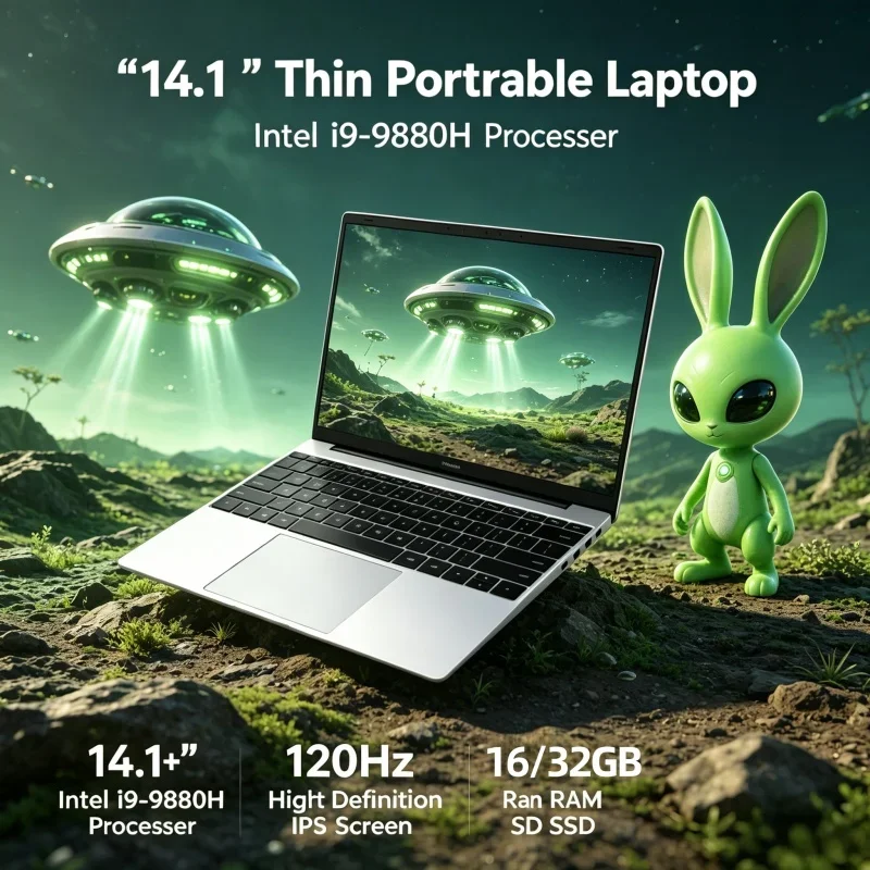 

2026 Top 14.1 Inch Laptop i9-9880H 120Hz FHD IPS 16/32GB RAM 2TB SSD Backlit Keyboard