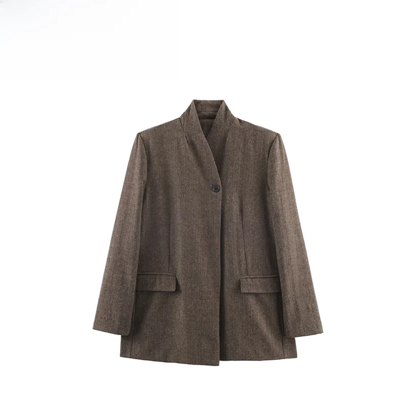 

Осень 2023, женская сложенная смешанная волокнистая модная деловая полиэфирная ткань без зарегистрированного бренда, товарная марка