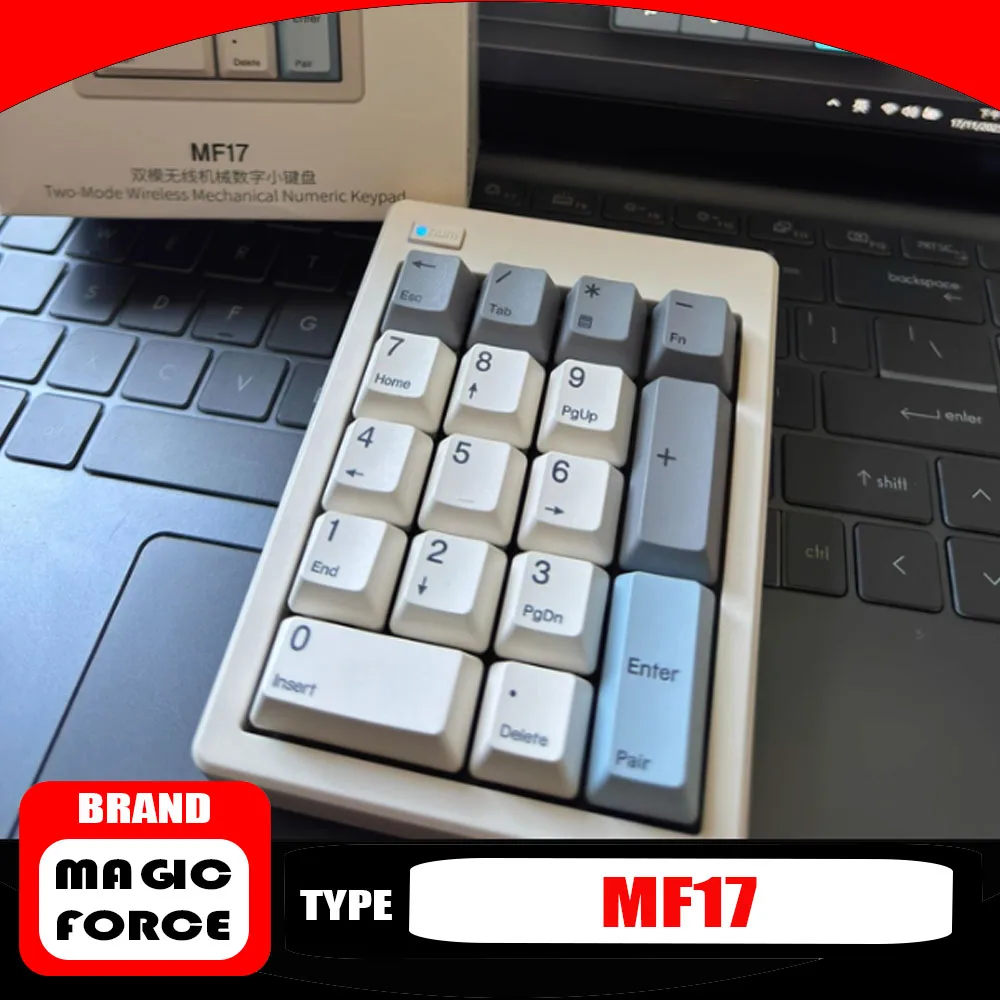 

Magic Force MF17 Numeric Keyboard Wireless Bluetooth Dual Mode Gasket Custom Hot-Swap USB Office Mechanical Keypad