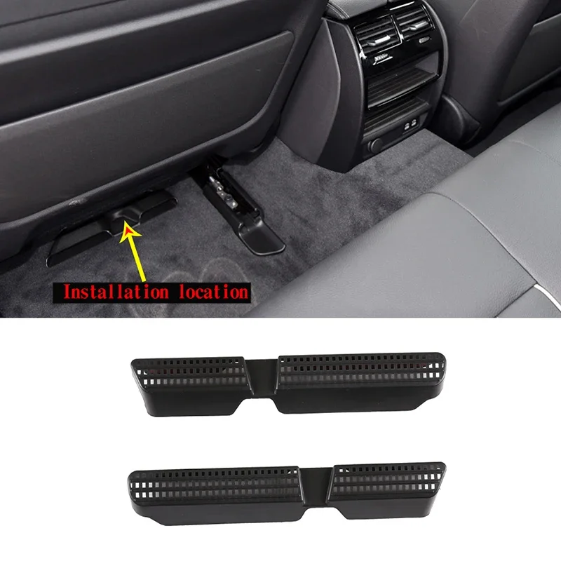 

For BMW 5 Series G30 2018- 2023 ABS Black Car Seat Outlet Air Outlet Vent Protect Cover Trim Sticker Car Accessories