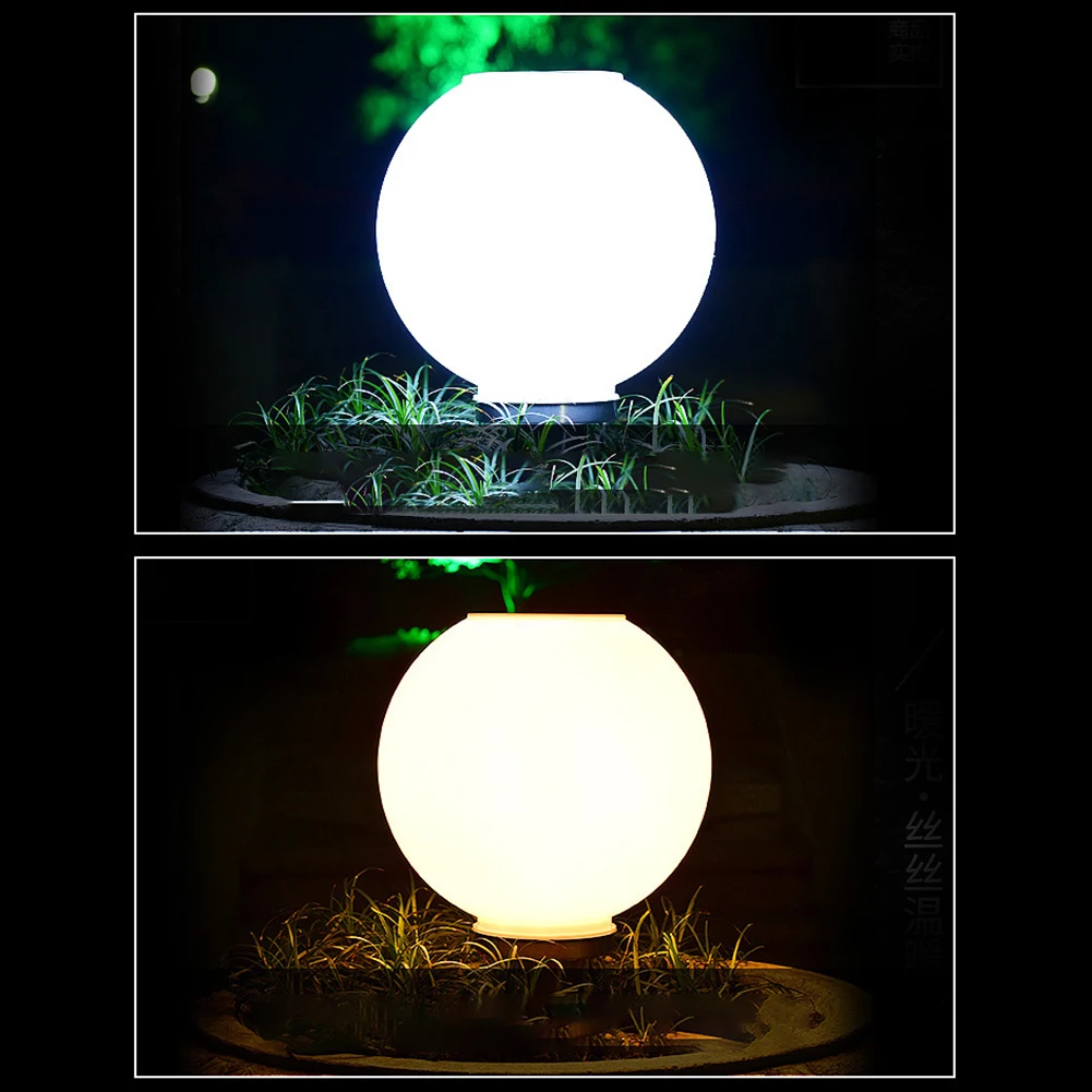 Outdoor Solar Column Lamp Waterproof LED Round Ball Pillar Light Fixture Fence LED Lamp For Porches Garden Gate Column Decor