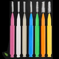 40 Uds. Cepillos interdentales 0,4-1,2mm Push-Pull elimina la placa de alimentos mejor higiene bucal blanqueamiento limpio herramienta de cepillo Dental de nailon
