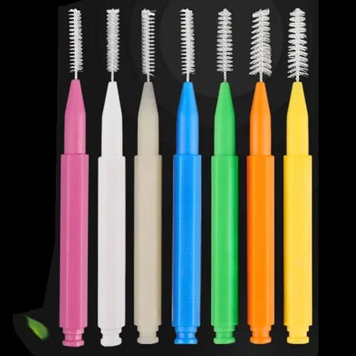 Imagen 1 del producto 40 Uds. Cepillos interdentales 0,4-1,2mm Push-Pull elimina la placa de alimentos mejor higiene bucal blanqueamiento limpio herramienta de cepillo Dental de nailon