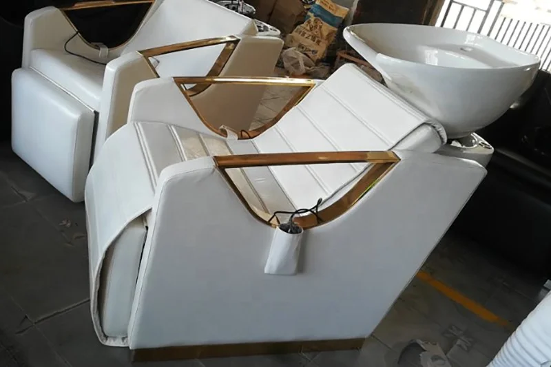 White Sink Shampoo Chair Hair Salon Salon Bowl Shampoo Chairs Salon Furniture