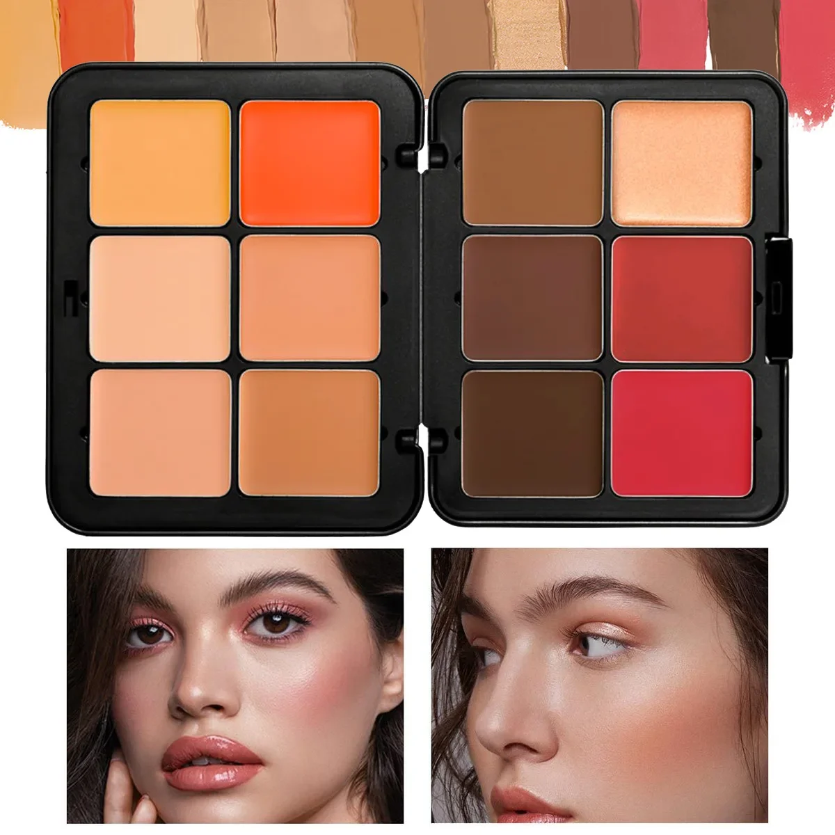 12 Colors Highlight Blush Concealer Makeup Palette Shimmer Matte Long-Lasting Easy Makeup Rouge Compact Makeup Blush Cream Blush