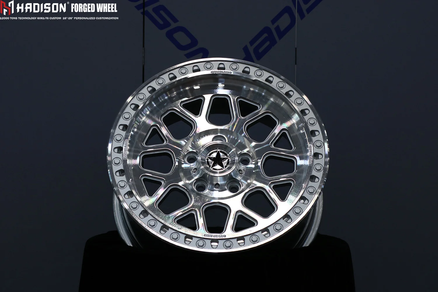 Custom Laser Color Off-Road Beadlock Forged Wheels 5x127 With Rainbow Reflective Effect Rims For Jeep Wrangler JL JK
