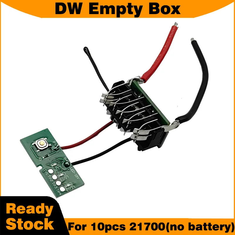 قطع غيار لـ DW 20 فولت صندوق بطارية الأدوات الكهربائية صندوق بلاستيكي فارغ لا بطارية داخلًا لبطارية ليثيوم 10 قطعة 21700 p