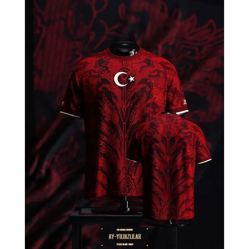 2026 Family Matching Turkey AY-YILDIZLILAR Vintage Floral Themed Football Jersey Breathable Quick-Dry Soccer Fans Tee