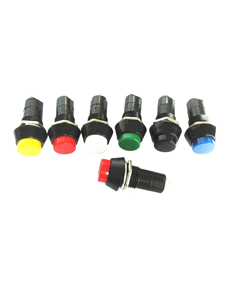 10pcs PBS-11 round self-locking and self-resetting inching switch, small button switch, hole 12MM