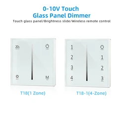 Touch Panel 0-10V LED Dimmer 110V 220V 230V AC High Voltage Input Switching current Touch Panel Wall Mount 0-10V signal Output