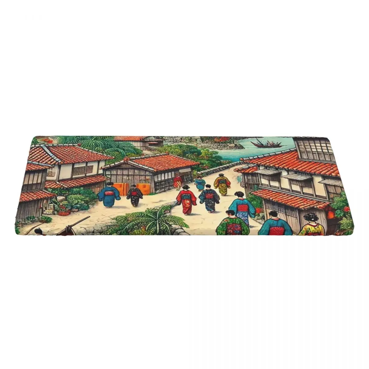 Ryukyu Kingdom Castle Town Walk Custom Rectangular Tablecloth Waterproof Table Cover for Festival Party Decorations Table Cloth