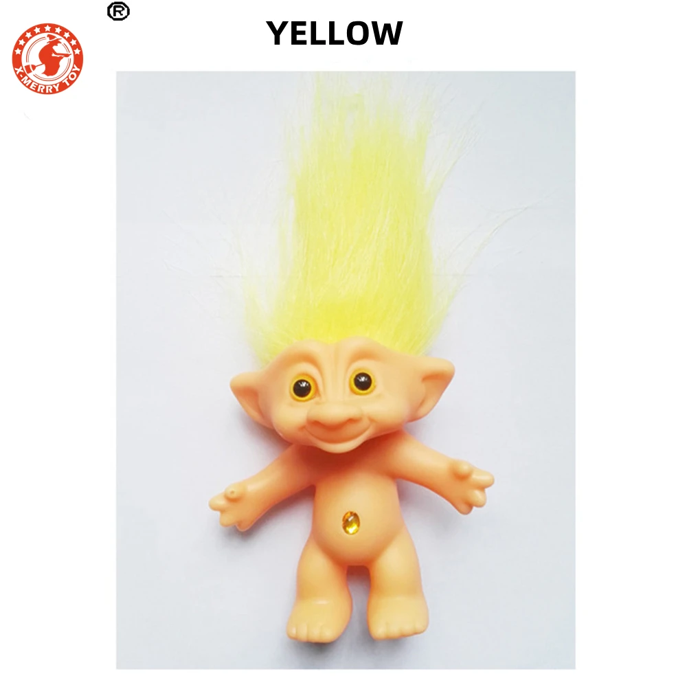 Vintage-Troll-Puppen, Glückspuppe, chromatisch, bezaubernd für Sammlungen, Schulprojekte, Kunst und Handwerk, Partygeschenke – Detail 9