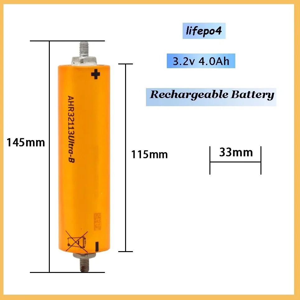 AHR32113 Lifepo4 Rechargeable Lithium Iron Phosphate Power Battery 3.2V 4000mAh 45C Suitable for Electric Vehicle Accessories