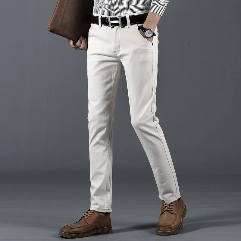 

Мужские классические 6-цветные повседневные брюки мужские весенне-осенние новые деловые модные удобные эластичные хлопковые эластичные прямые джинсы брюки