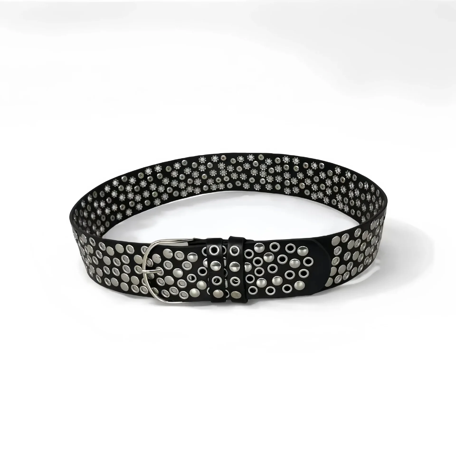 Cross-Border New Rivet Ultra Retro Punk Style Y2K Emo Women's Fashion Wide Belt Wholesale