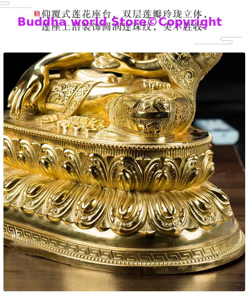 48CM large High-grade Buddha statue Asia Buddhism Nepal Gilding Sakyamuni Amitabha Buddha statue bless Safety Health luck