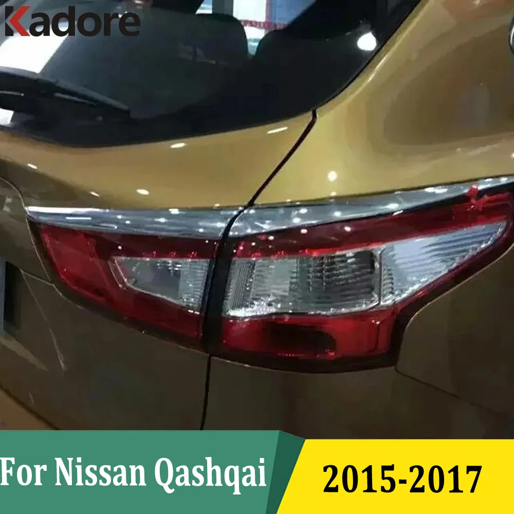 

For Nissan Qashqai J11 2015 2016 2017 Chrome Taillight Eyebrow Trim Rear Lamp Eyelid Decoration Strip Cover Styling Accessories