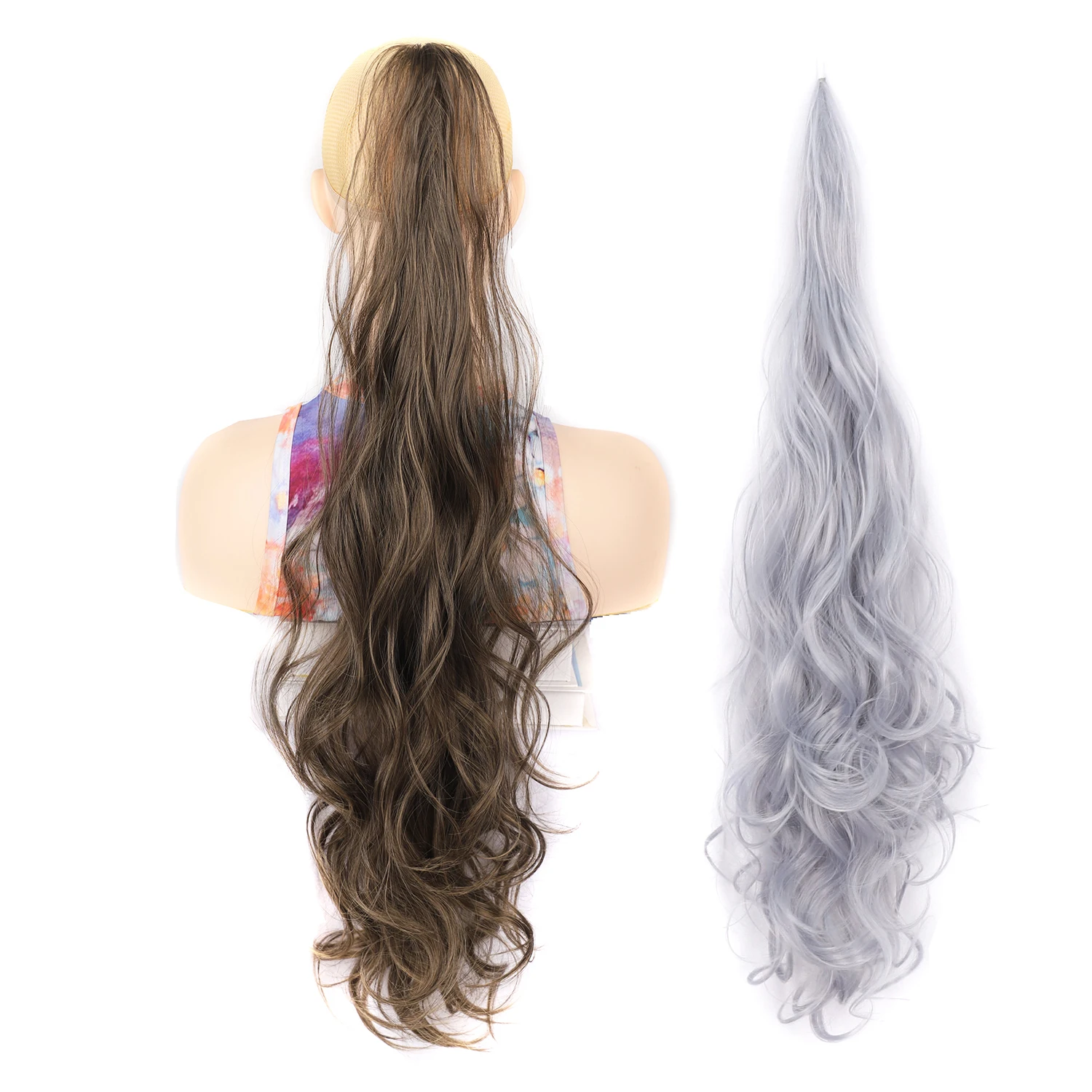 

Ponytails 32Inch Long Wavy Hair Flexible Wrap Around Ponytail Extension for Women Natural Looking Easy Wear Synthetic Hairpiece