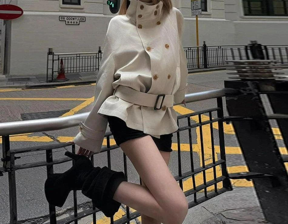 2026 Spring and Autumn Medium and Long Gentle Female Skinny Student Suit