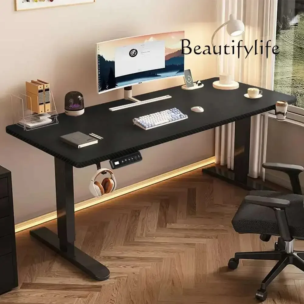 Height Adjustable Standing Desk with Cup Holder Eco-Friendly Desktop Ergonomic Workstation Home Learning Office Memory Buttons