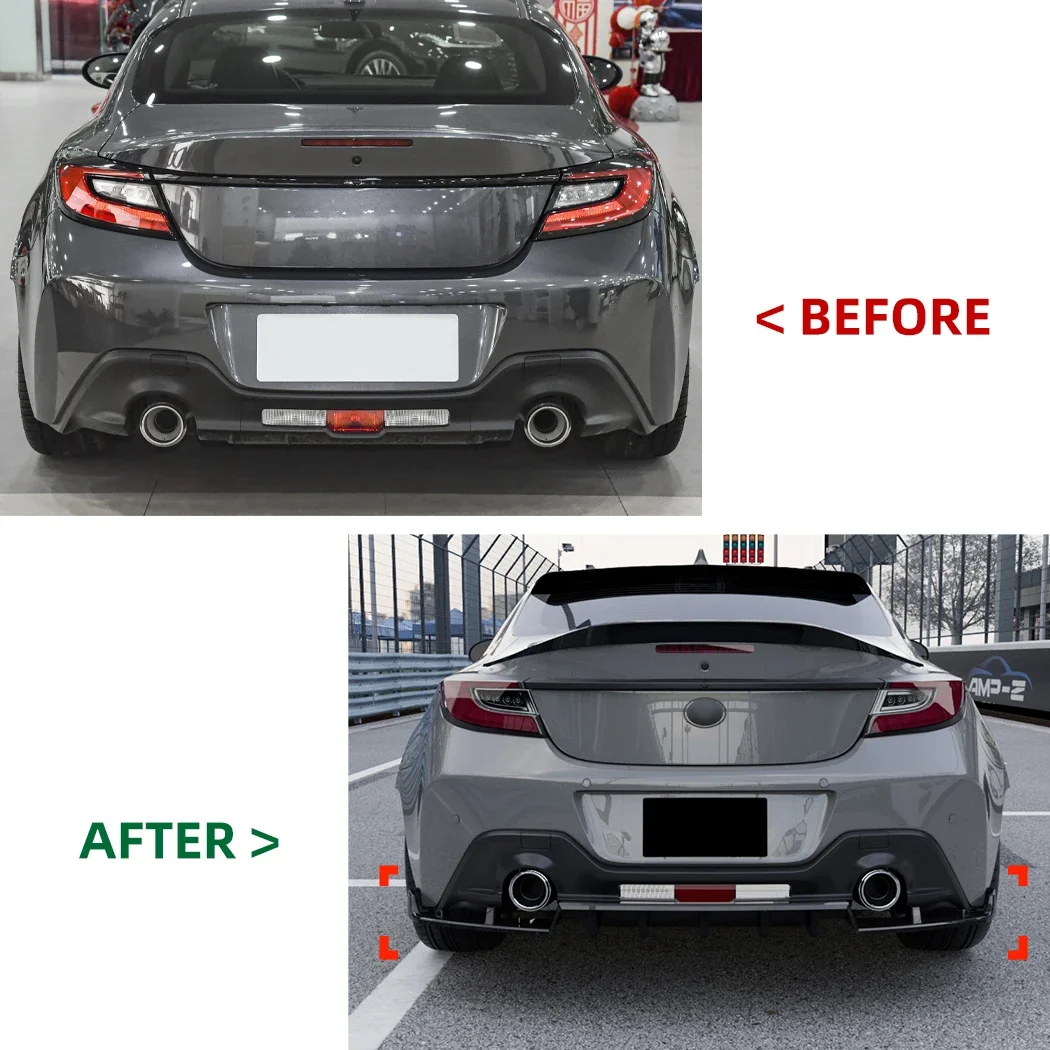 For Toyota GR86/Subaru BRZ 2022+ Car Rear Diffuser Lip Spoiler Lower Canard Deflector Guard Body Kits Tuning Auto Accessories