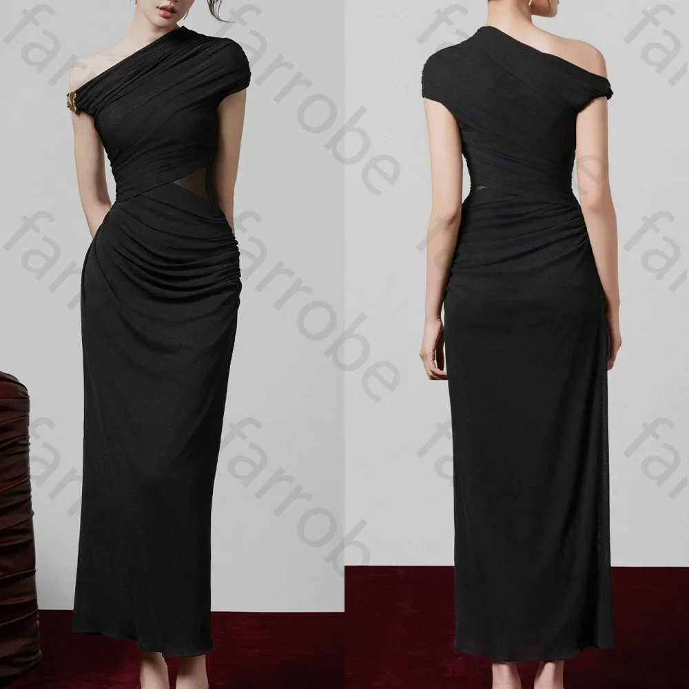 

Customized Cut-out Rib Knit Midi Dress A-Line Evening Dresses Formal Modern Exquisite High Quality Prom Party Gowns for Women