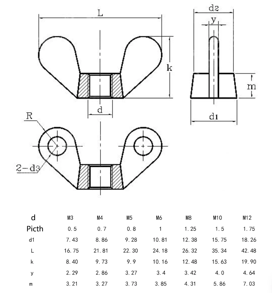 2/5/10pcs M3 M4 M5 M6 M8 M10 M12 White Zinc/Black Carbon Steel Wing Nuts Butterfly Nuts Hand Tighten Wingnuts Butterfly Nut