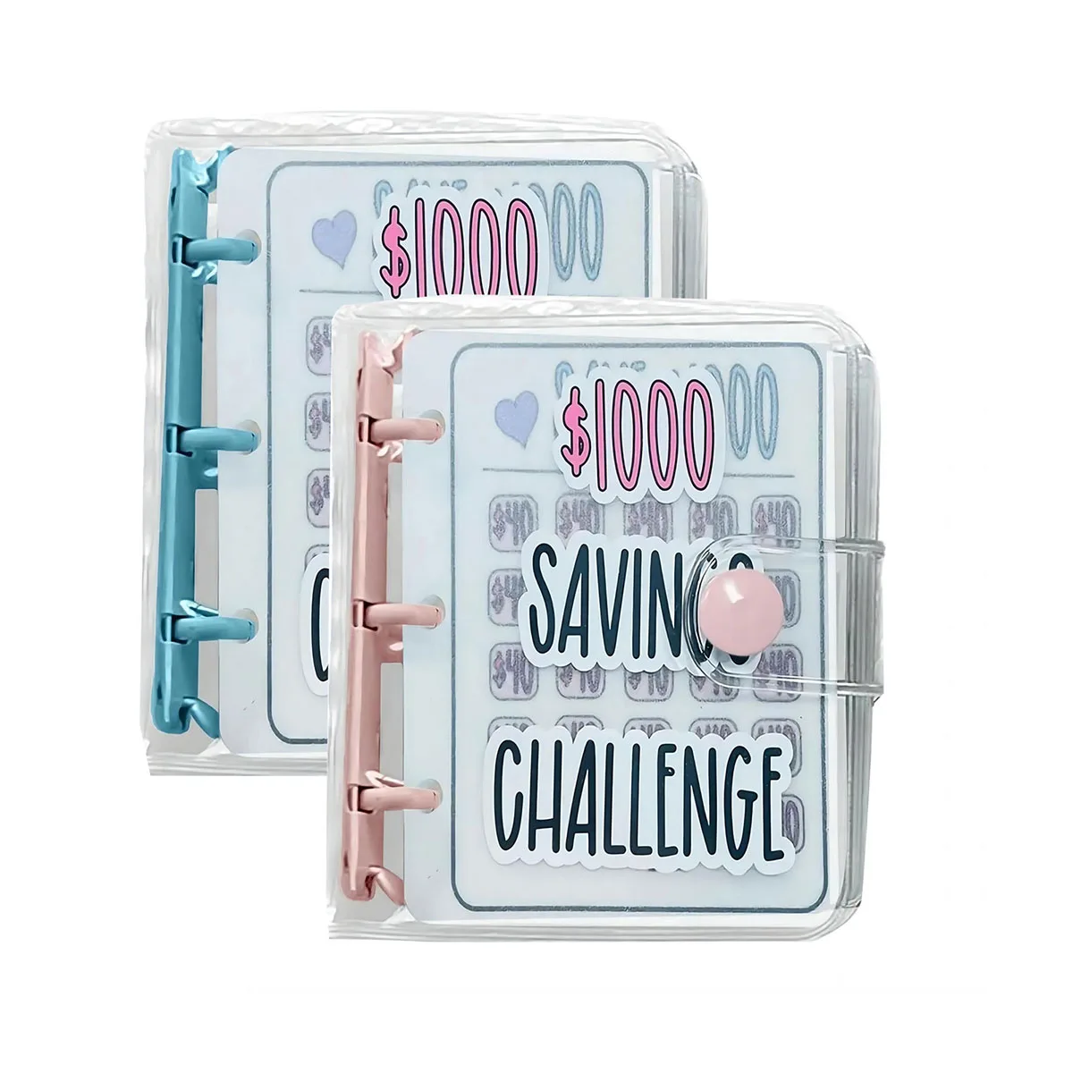 Creative $1,000 Savings Challenge Binder with Envelope Durable Glossy PVC, Christmas Gift Money Saving Challenge