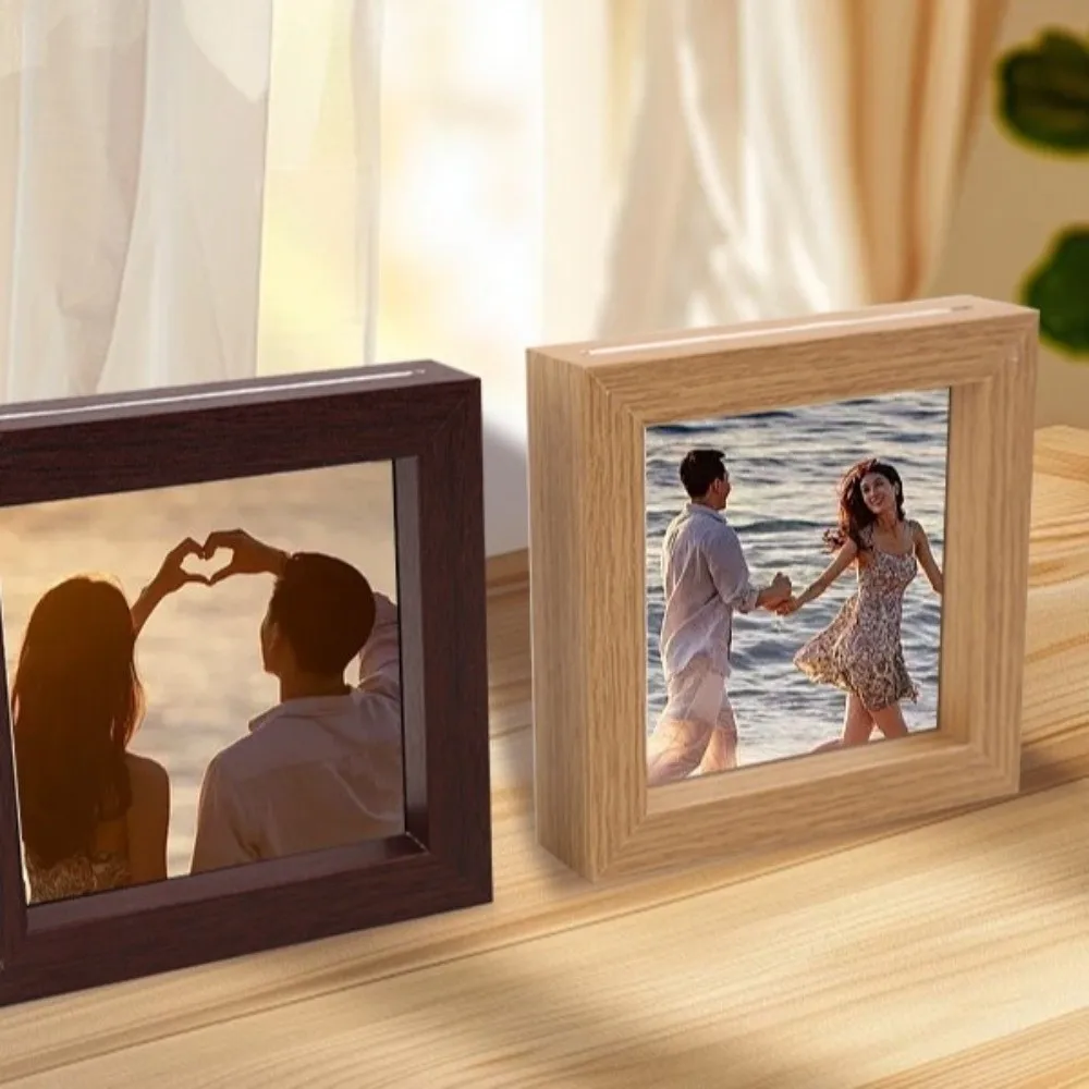 5PCS 4 Inches Magnetic Photo Frame Decorative Multi-purpose Fridge Magnet Square DIY Refrigerator Picture Frame Photo Display