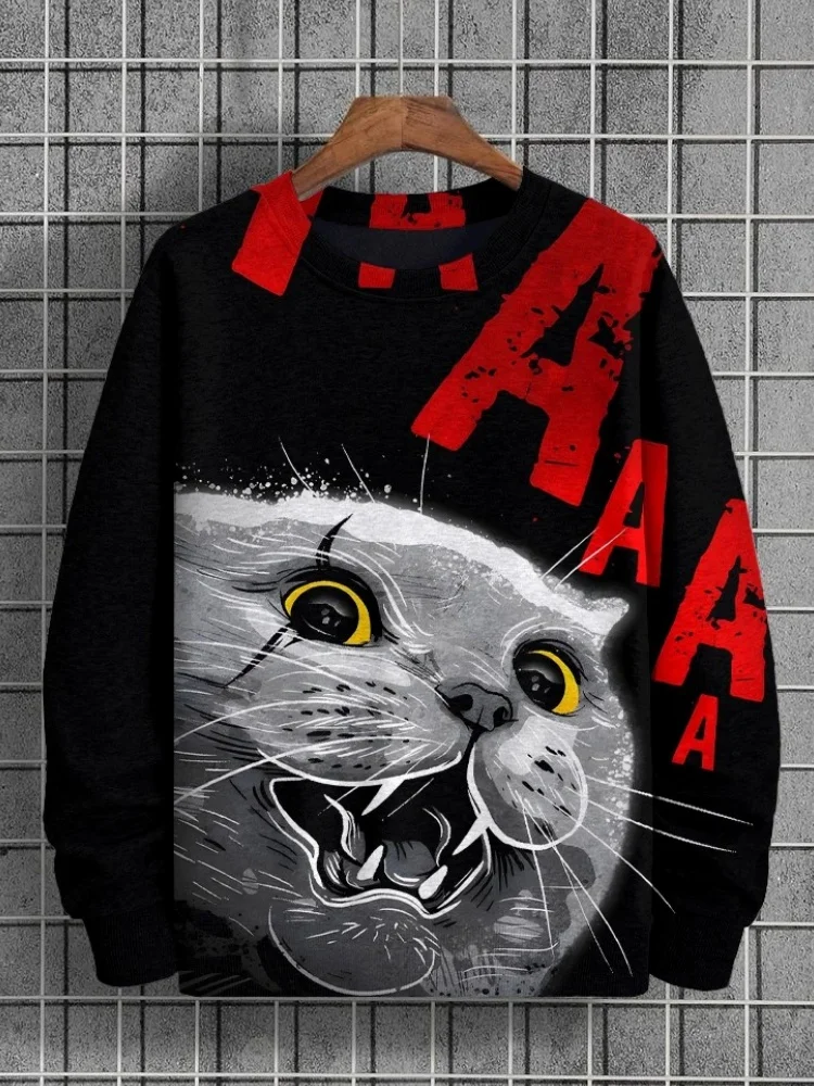

Men's 3D Print Cute Cats Pattern Sweatshirts Creative Personality Comfortable O-Neck Clothes Autumn Winter Daily Casual Pullover