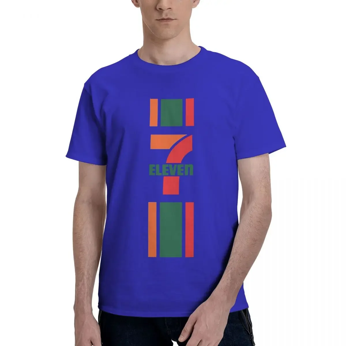 Seven Eleven Merch Funny 100% Cotton Shirts Supermarket Logo T-Shirt Crew Neck Tops Christmas Gifts Men Women's T Shirt harajuku