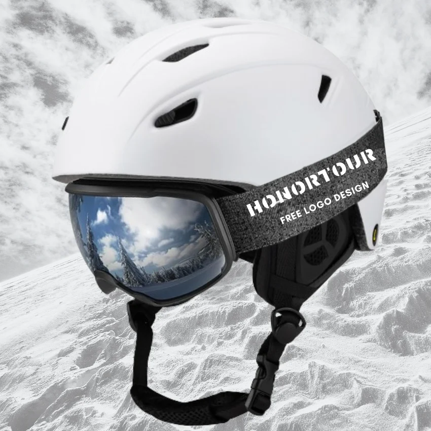 2023 NEW OEM Color Ski Helmet With Goggles Retaining Strap High-density ABS Shell Snow Helmet Adults Youth Snowboard Ski Helmet