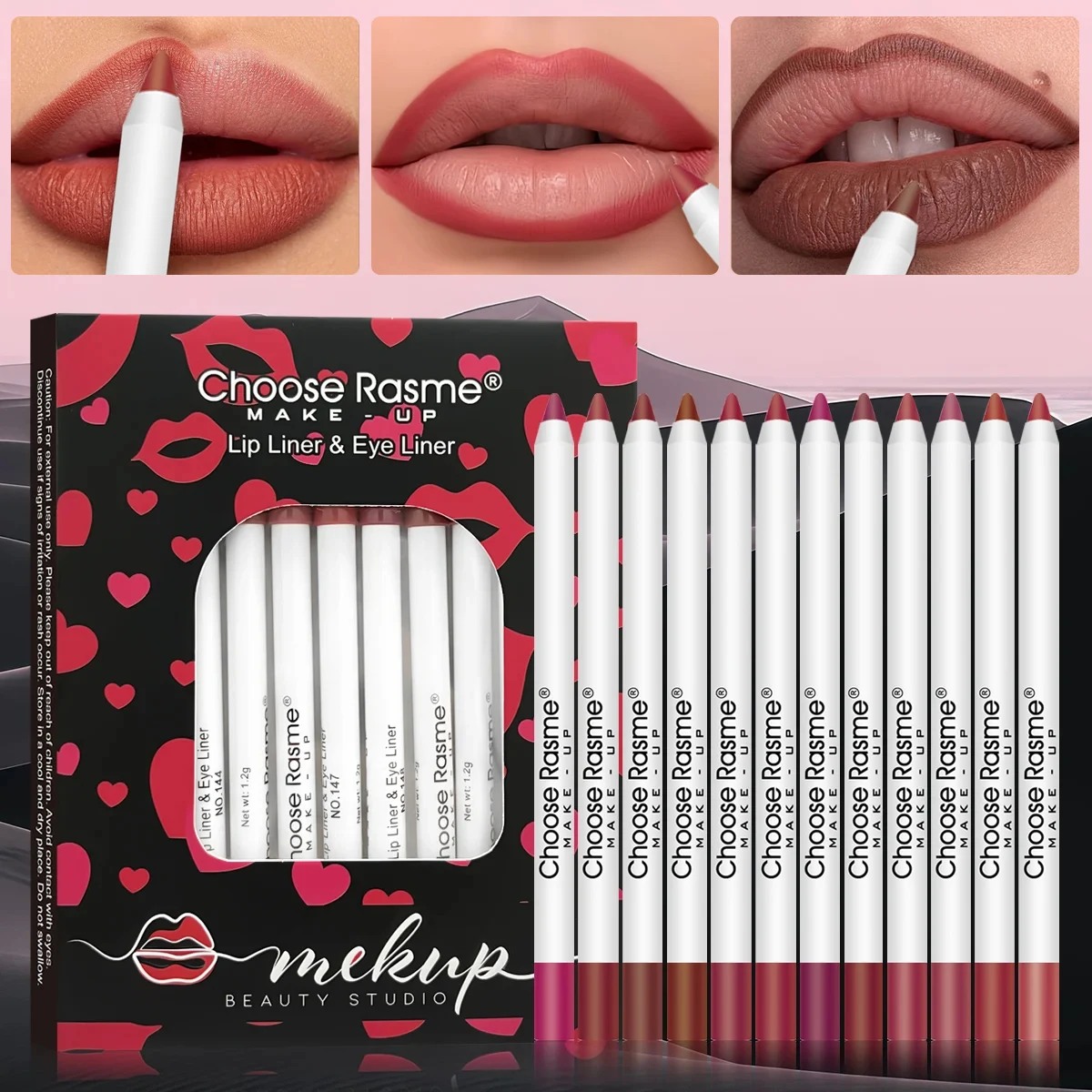 12 Piece Lipliner Set Matte Lipstick Waterproof And Durable Nude Contour Lip Liner Cosmetics Christmas gift