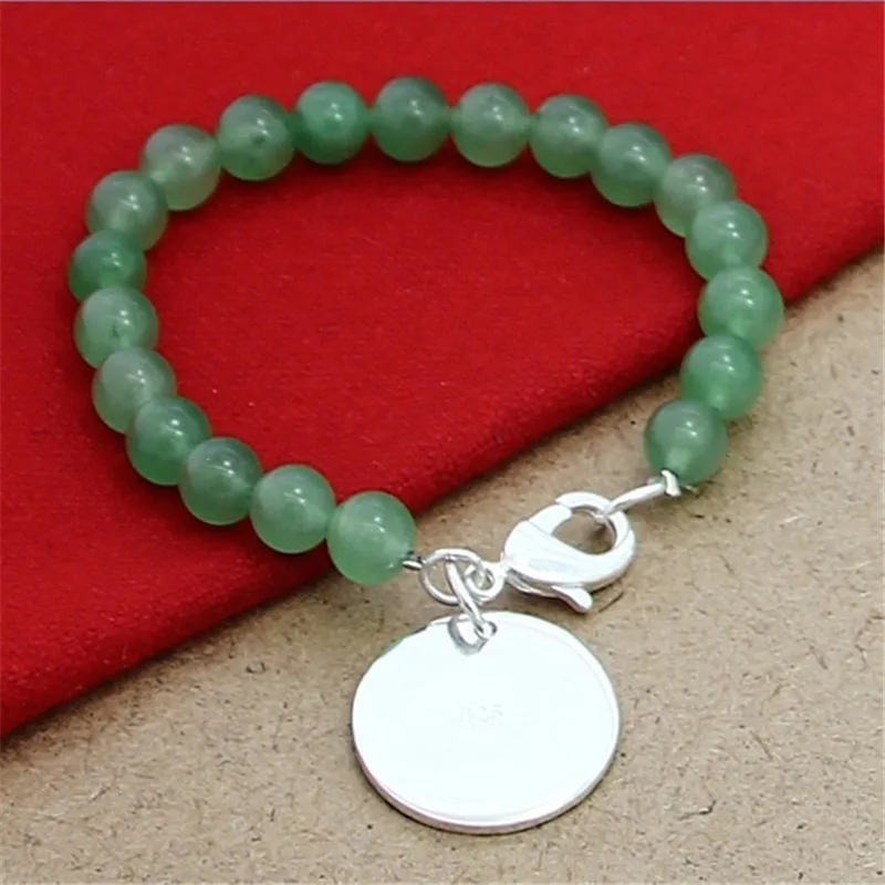 

Fashion 925 Sterling Silver Round Pendant Bracelet for Women Christmas Valentine Banquet Charm Jewelry Party Gifts