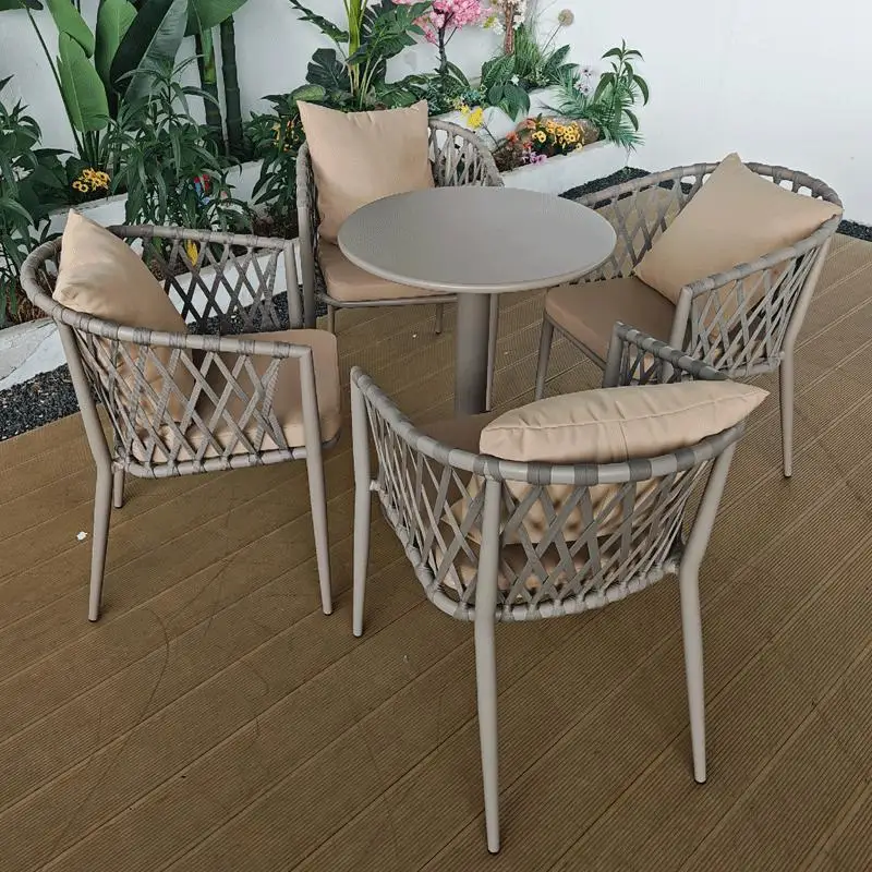 

Customizable Garden Nordic Simple Casual Rattan Table and Chair Three-piece Set
