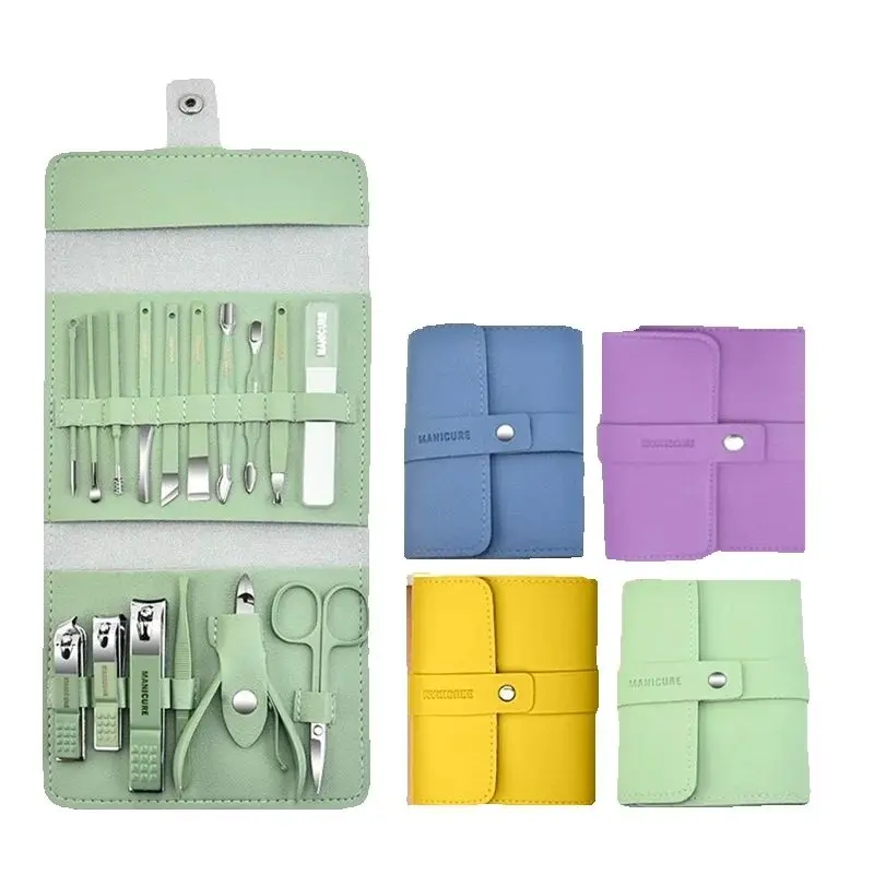 

16/12PCS Stainless Steel Nail Clipper Set Manicure Pedicure Tools with Leather Case Gift Box for Men Women Travel Grooming