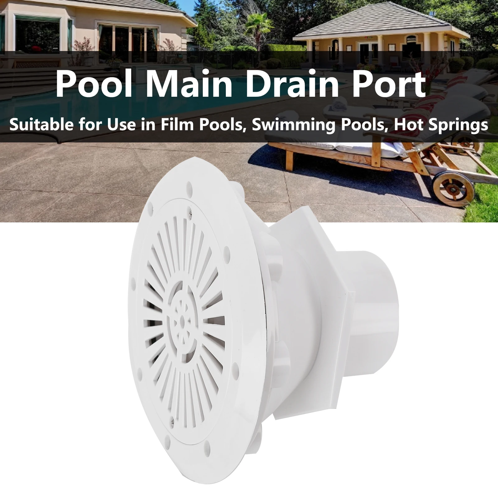 

Pool Main Drain Floor Drain High Durability Cleanable Sturdy Floor Drain For Plastic Film Pools Hot Springs