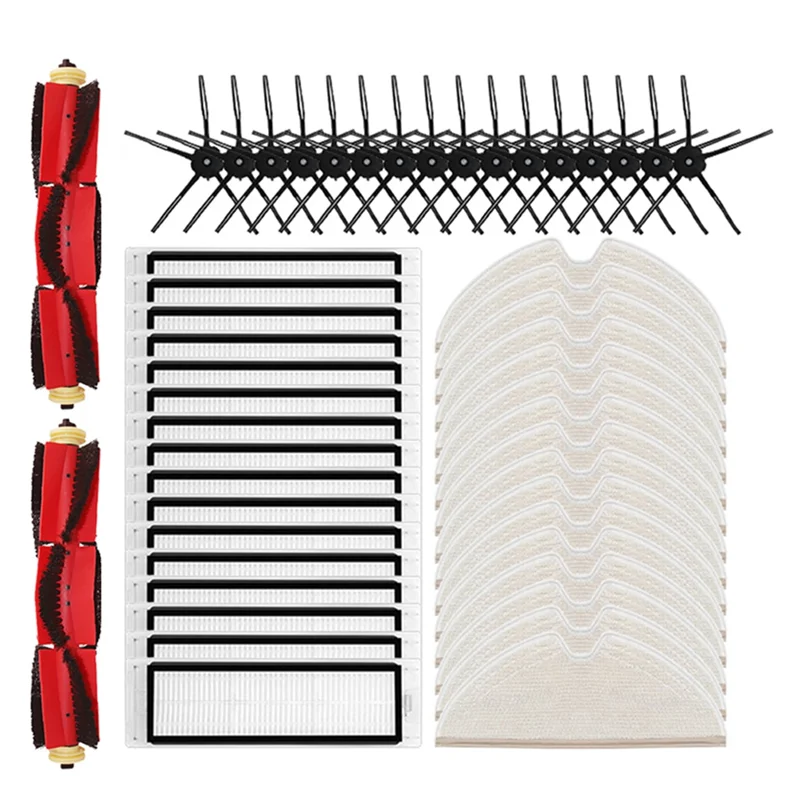 

Верхние аксессуары A63Z, совместимые с Roborock S5/S5 Max/S6/S6 Maxv/S6 Pure/E4/E5/S51/S52/S55, основная боковая щетка, фильтр, ткань для швабры