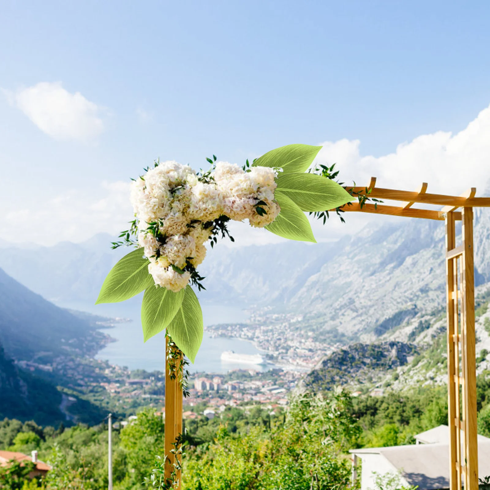 

10Pcs Artificial Green Leaves High Realism for Wedding Party Decorations Table Centerpieces Photo Props Hawaiian Costume