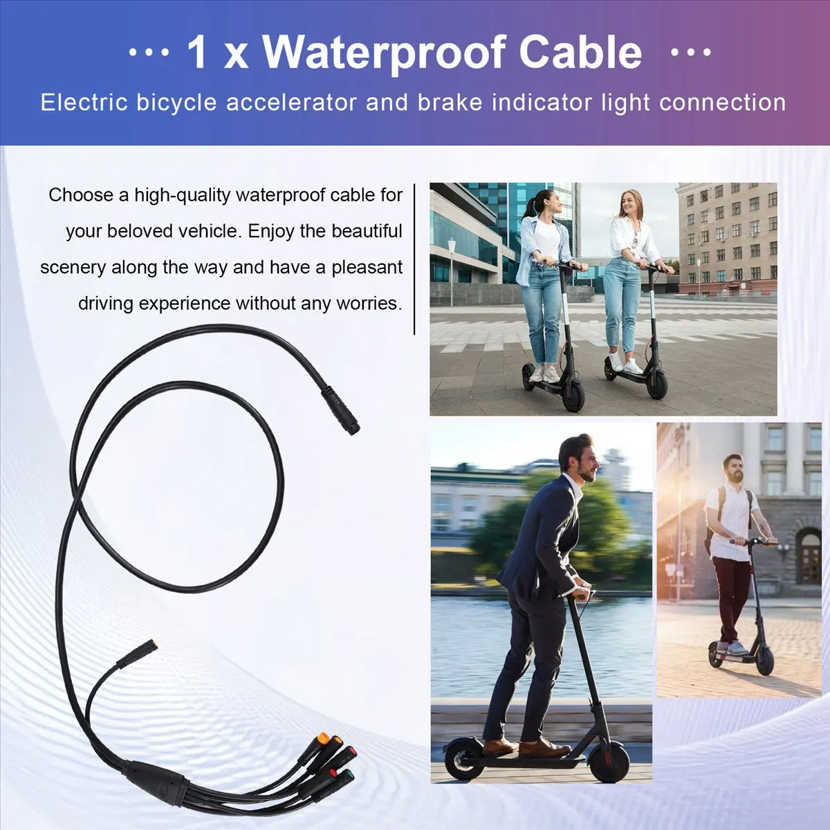 1T6 Waterproof Cable 9 Pins for Ebike Extension Cable Electric Bicycle Connectors for Throttle, Brake, Display [JQ-EN&RS]