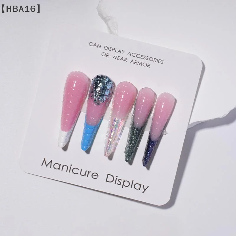 [[HBA16] تمديد رسومات أظافر صناعية نصائح شفافة وهمية إصبع هلام البولندية قالب منحوتة غطاء كامل اضغط على صالون الأظافر مانيكير