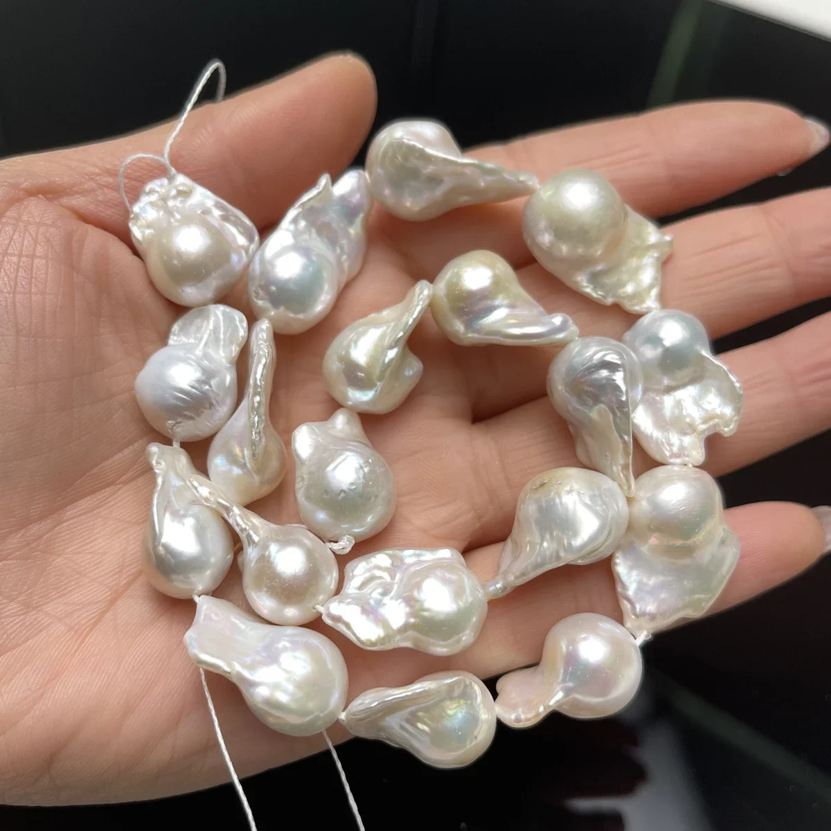 14x20-15x25mm 6A+ White Big Baroque Freshwater Pearl Irregular Loose Beads For DIY Necklace Bracelet Handmade Jewelry Gifts