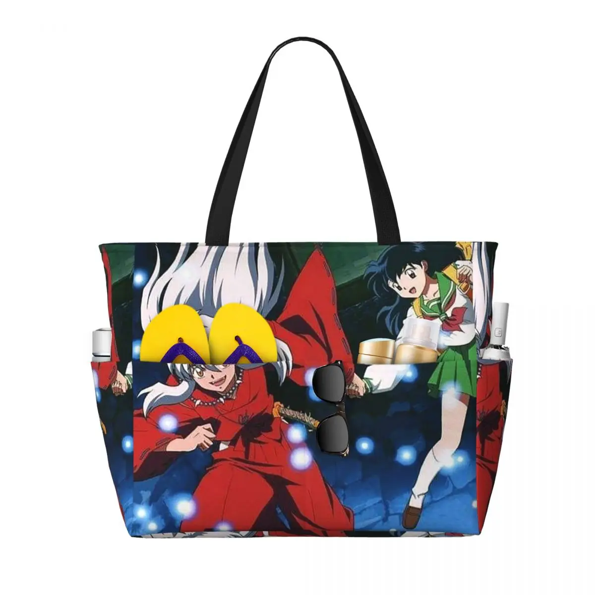 Bolsa de playa Inuyasha Anime Kagome Higurashi, bolsa deportiva para gimnasio, yoga, bolsa grande para mujer, bolsa de viaje, bolsa de Fitness